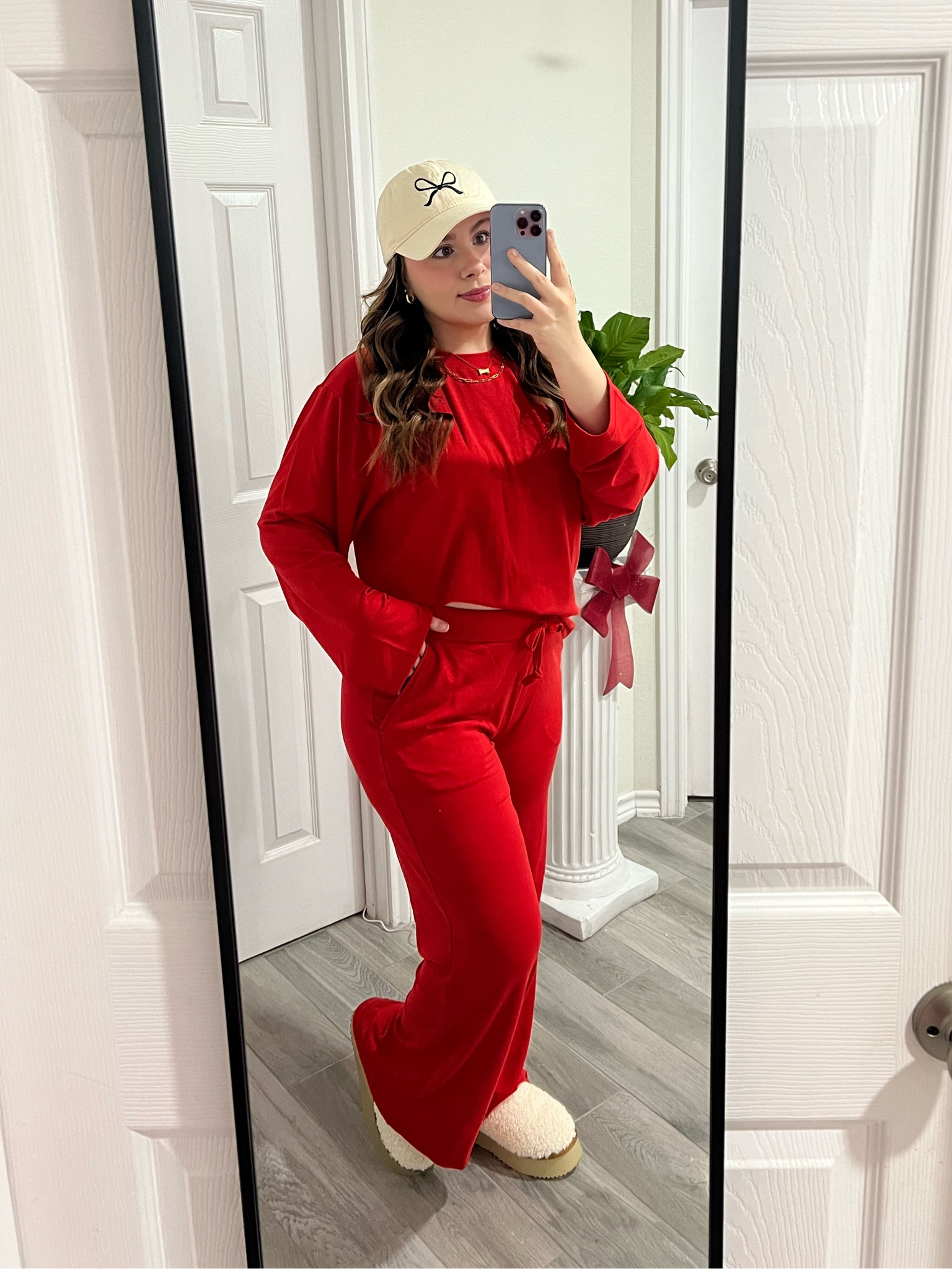 Such a cute set!!! If in between sizes, size down!! It’s very stretchy plus oversized. My shoes are true to size. 

#LTKWatchNow #LTKHoliday #LTKMidsize