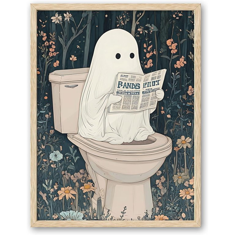 Aaheei Beige Ghost Wall Decor- Halloween Wall Art Prints, Halloween Posters Decor,Cute Ghost Deco... | Walmart (US)