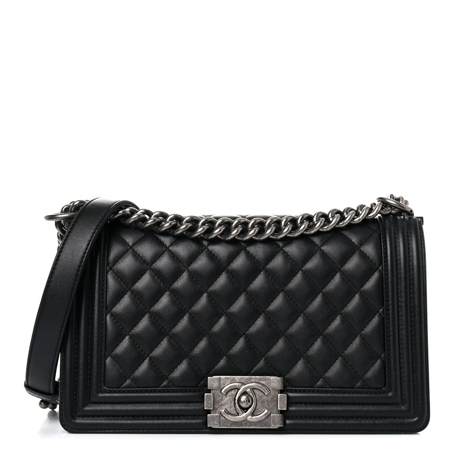 Calfskin Quilted Medium Boy Flap Black | FASHIONPHILE (US)