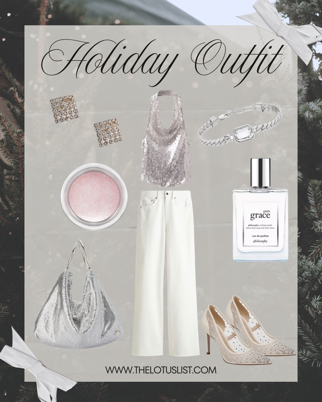 Holiday Outfit

LTKstyletip / ltkgrwm / LTKSeasonal / LTKsalealert / LTKshoecrush / LTKbeauty / LTKitbag / holiday outfit / holiday outfits / Christmas outfit / Christmas outfits / New Year’s Eve outfit / New Year’s Eve outfits / Christmas party outfit / holiday party outfit / sequin halter top / halter top / high waisted jeans / white high waisted jeans / white denim / jeans / denim / white jeans / philosophy perfume / perfume / fresh perfume / fragrance / ulta / Mac cosmetics / sparkly top / sequin top / sparkly bag / silver bracelet / sparkly shoes / heels / party heels / party outfit / party shoes / sparkly earrings / sale / sale alert 

#LTKootd #LTKHoliday #LTKGiftGuide