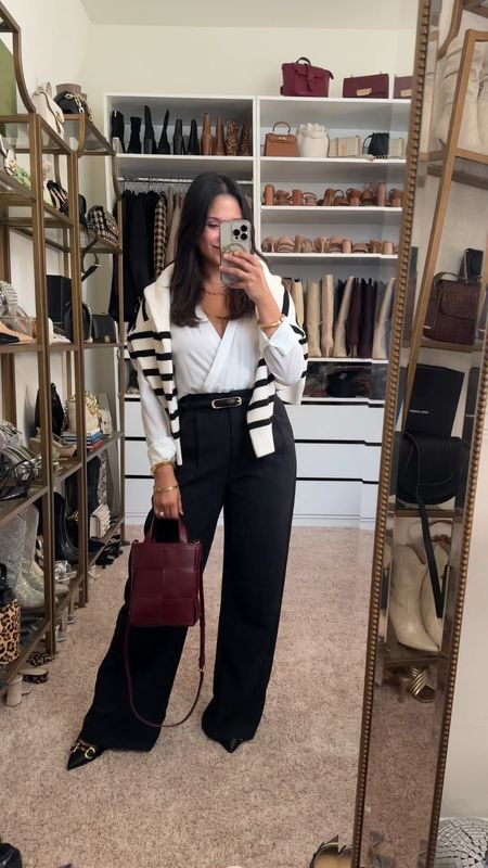 These are the best wide leg trousers. They come in a petite length, but I like wearing the long length so I can wear them with heels. Take extra 15% OFF with code: CYBERAF
Also, my bag is currently 25% OFF! No code needed!
#fallstyle #giginewyork #abercrombie #falloutfit #trousers 

#LTKCyberWeek #LTKworkwear #LTKstyletip