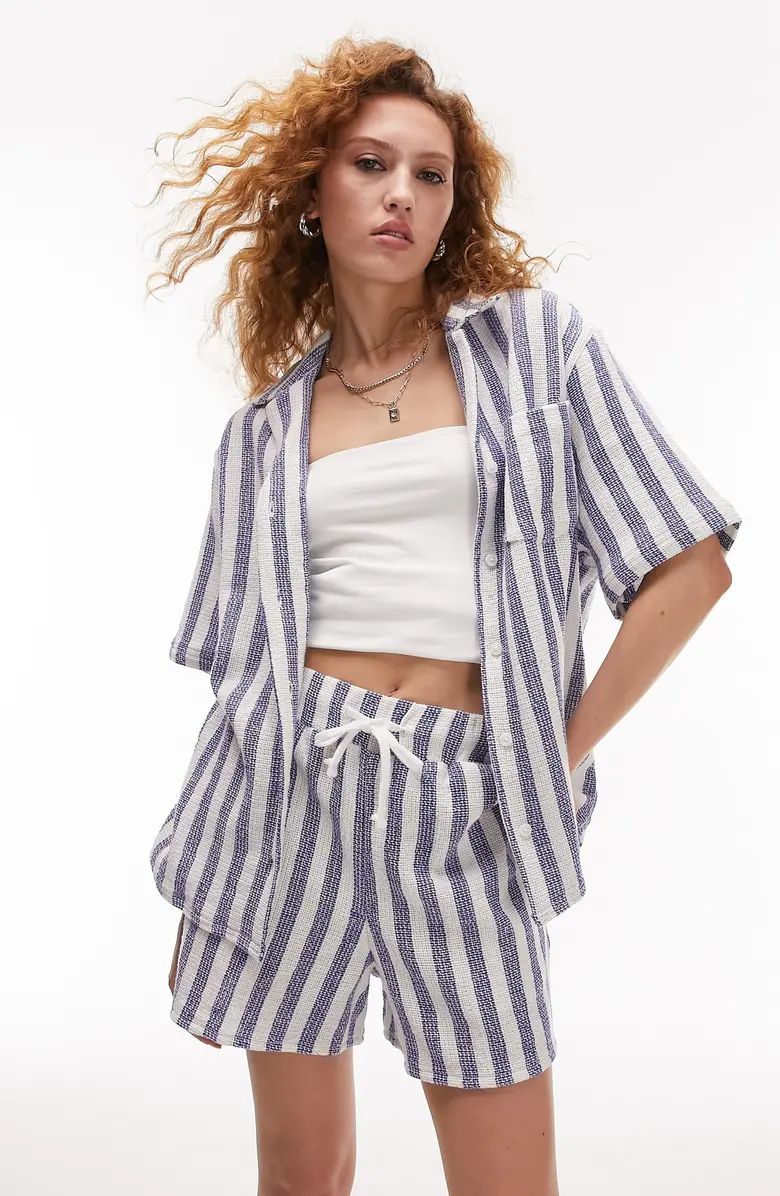 Stripe Oversize Cotton Button-Up Shirt | Nordstrom