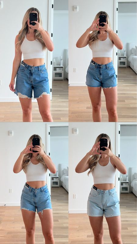 20% off Abercrombie right now! My favorite place for denim! Just tried out some denim shorts with a little more length than I usually get. Wearing a size 6/28 in all because I don’t like them super tight! 

#LTKFindsUnder50 #LTKFindsUnder100
