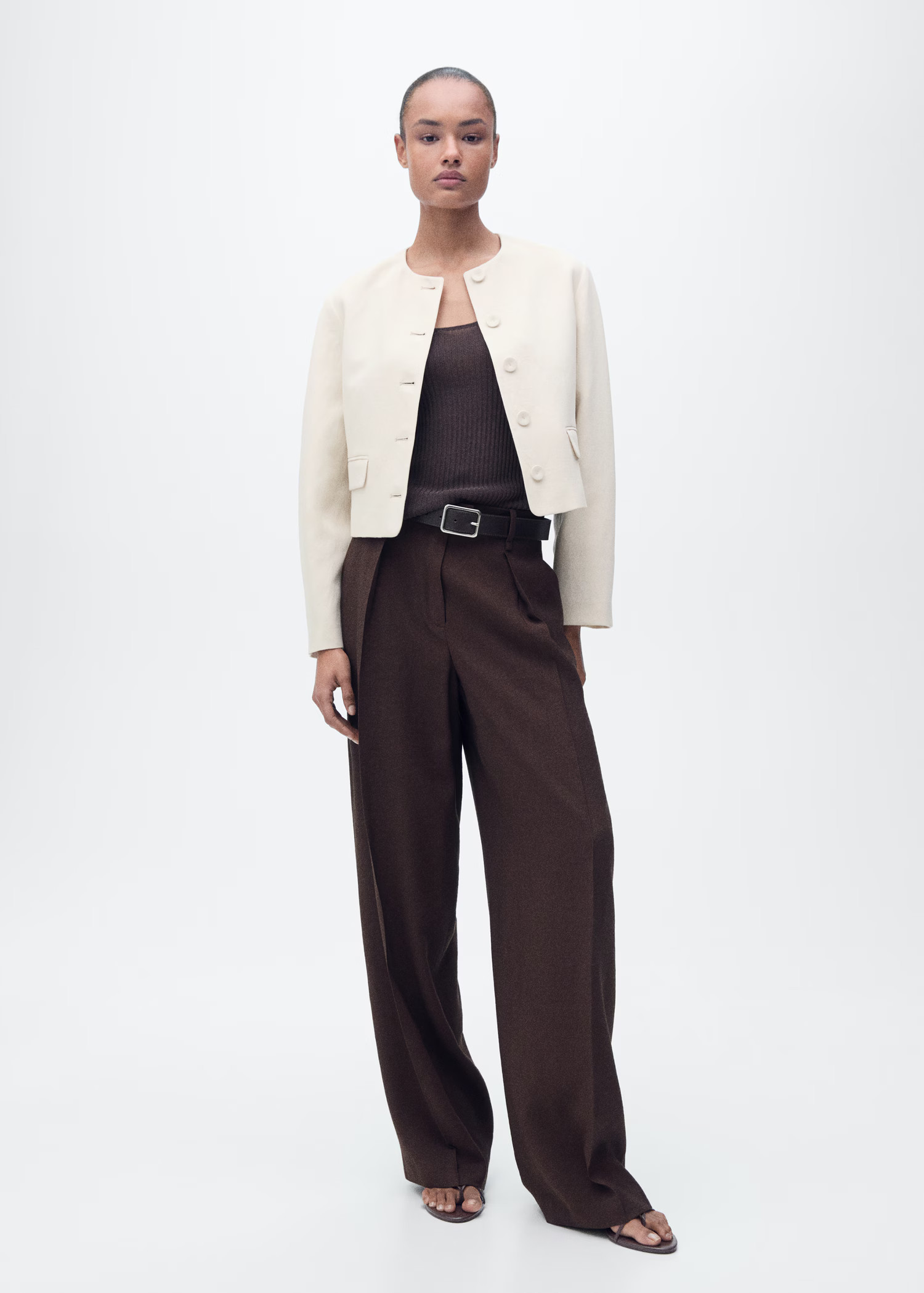 Linen-blend jacket with buttons - Women | MANGO USA | Mango (US/MX/AU)