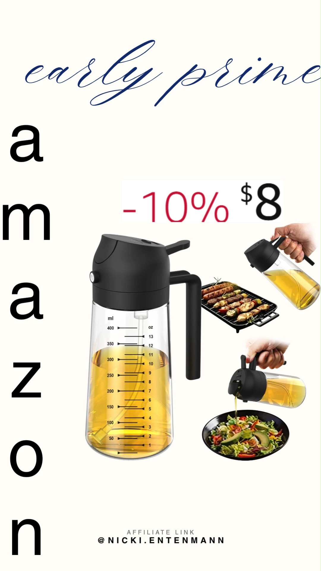 Glass Olive Oil Sprayer for Cooking adds flavor with ease. Mist your meals, control portions, and keep things fresh while making kitchen time more fun and stylish. 🫒🍳✨  

#OliveOilSprayer #kitchenessentials #cookware #healthycooking #oilcontrol #glasssprayer #homecooking #kitchentools #mealprep #cookingsupplies 

 #LTKfoodie #LTKHome #LTKSaleAlert
