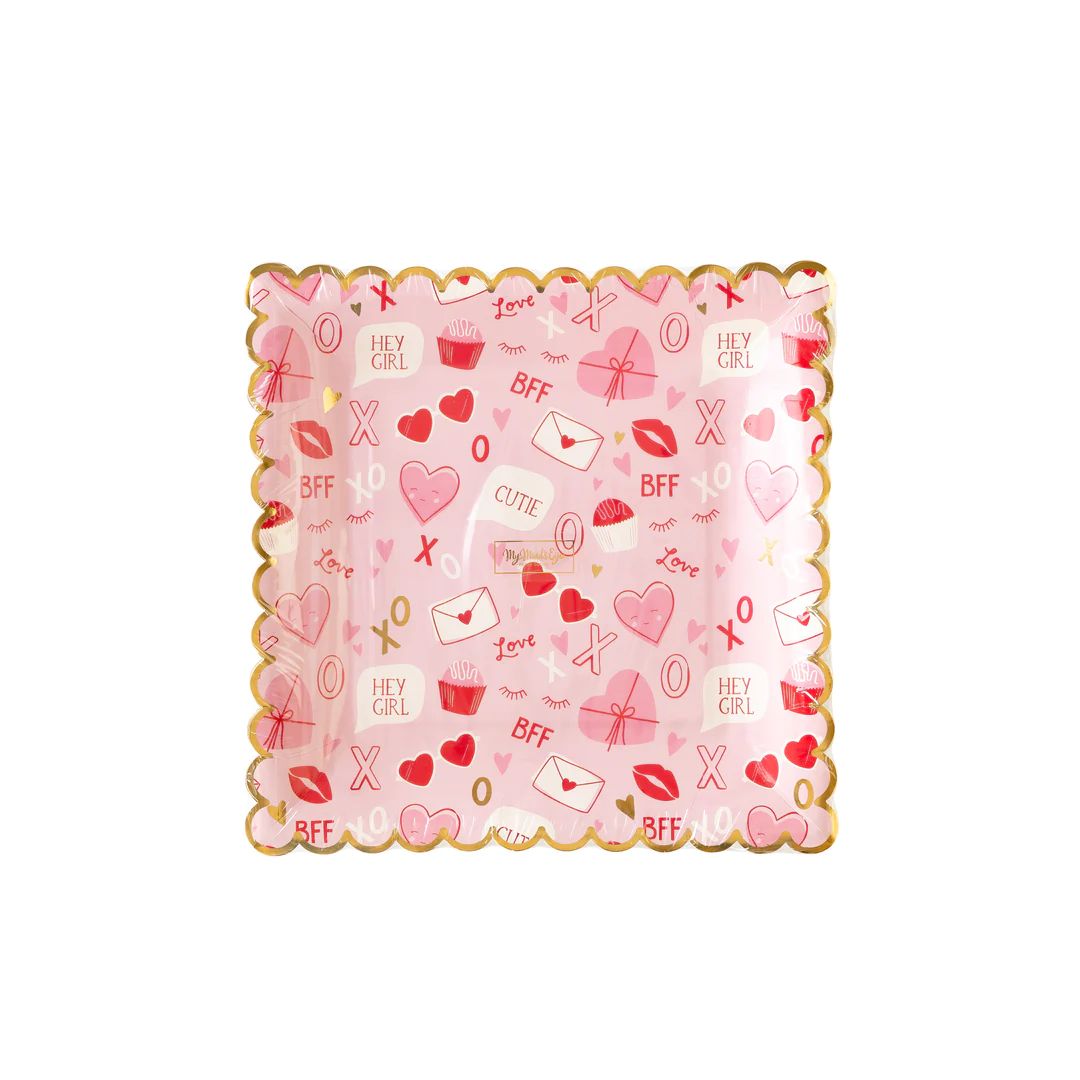 Valentine Scatter Square Paper Plate | My Mind's Eye