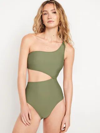 Side Cutout One-Piece Swimsuit | Old Navy (CA)