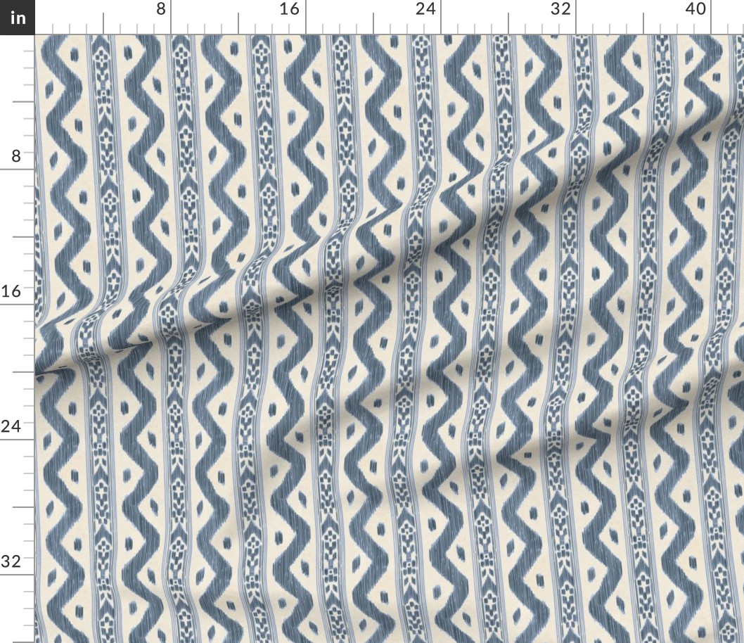 Fabric in Mariah Ikat Small Cornflower | Spoonflower
