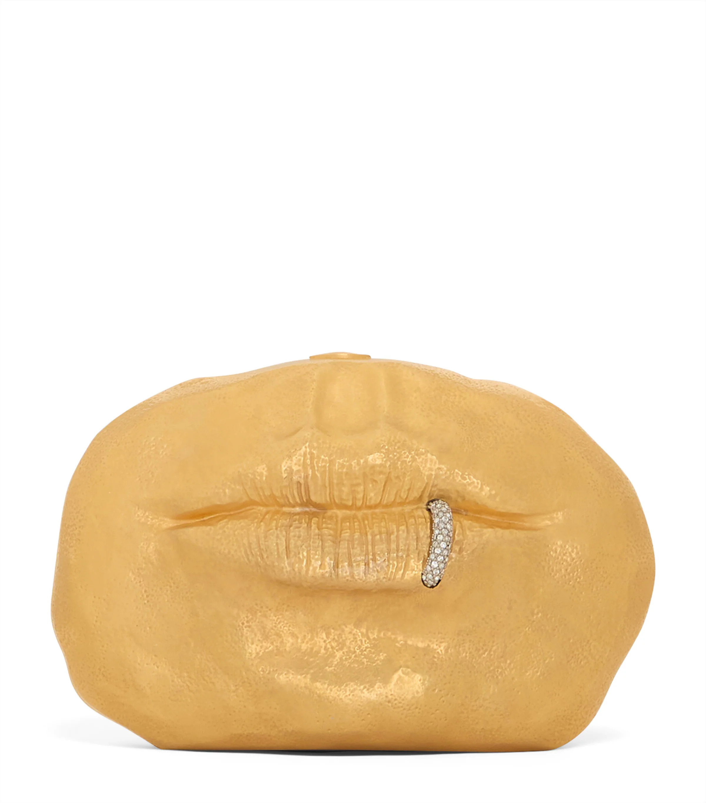 Schiaparelli Metallic Leather Mouth Bijoux Clutch Bag | Harrods UK