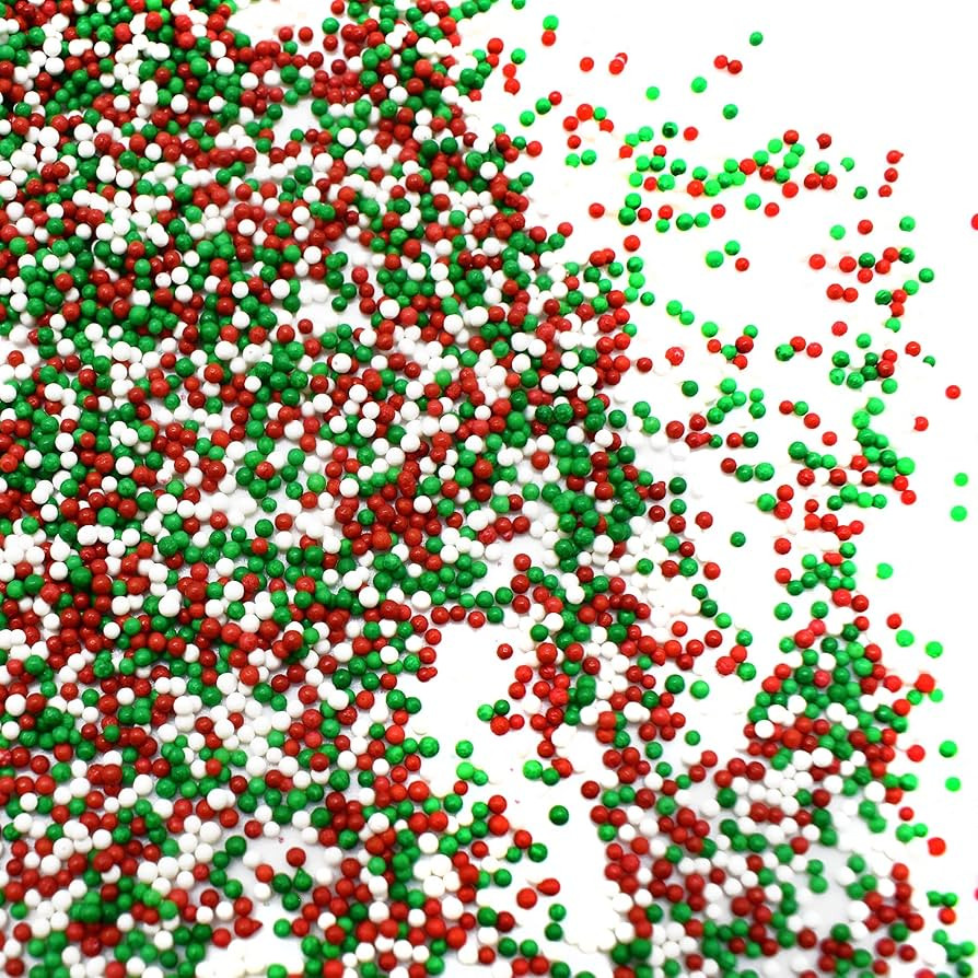 Christmas Blend Nonpareils - 4 oz Resealable Candy Bag - Mini Red, White, and Green Nonpareils - ... | Amazon (US)