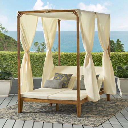 Outdoor daybed 
Outdoor canopy bed 
Chaise lounger 
Patio furniture 
Pool furniture 

#LTKsalealert #LTKhome #LTKSeasonal
