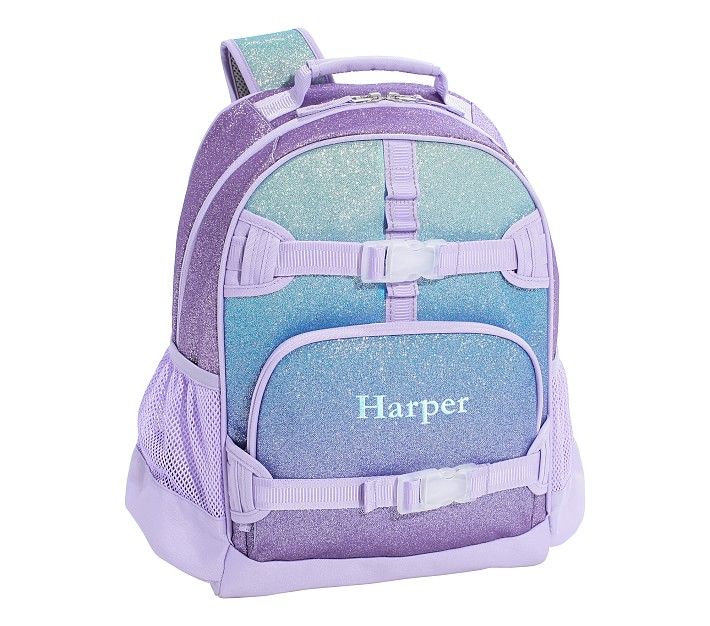 Mackenzie Lavender/Aqua Ombre Sparkle Glitter Backpacks | Pottery Barn Kids