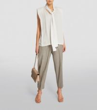 Sleeveless Tie-Neck Blouse | Harrods