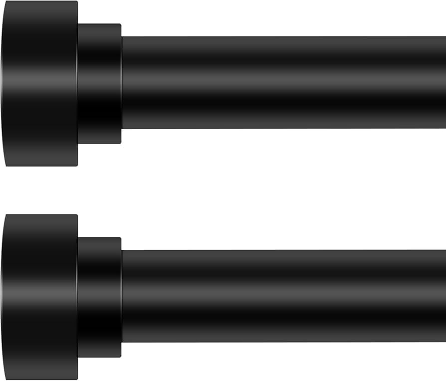 HEI! DEAR 2 Pack Black Curtain Rods 48 to 84 Inch(4-7FT),1 Inch Heavy Duty Curtain Rods,Adjustabl... | Amazon (US)