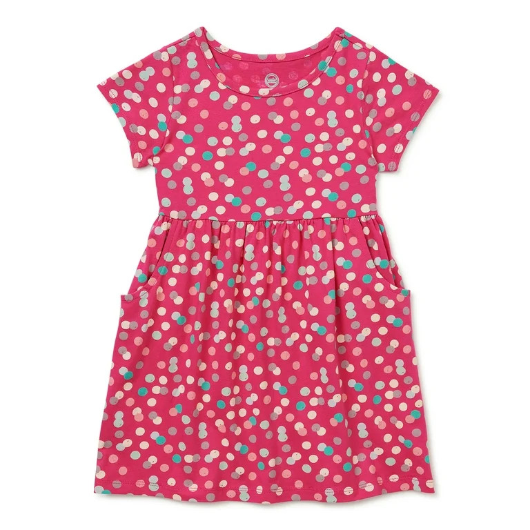 Wonder Nation Baby and Toddler Girls' Short Sleeve Play Dress, Sizes 12 Months - 5T | Walmart (US)