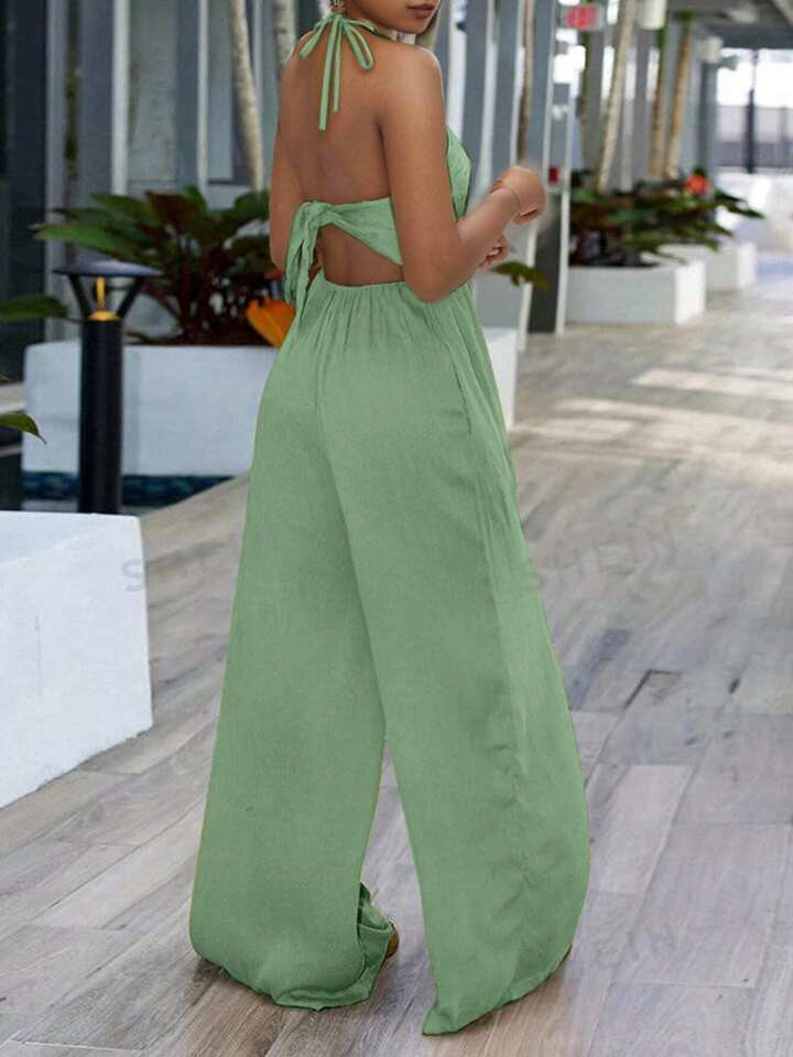 SHEIN Essnce Combinaison quotidienne pour femmes de unicolore de style simple | SHEIN
