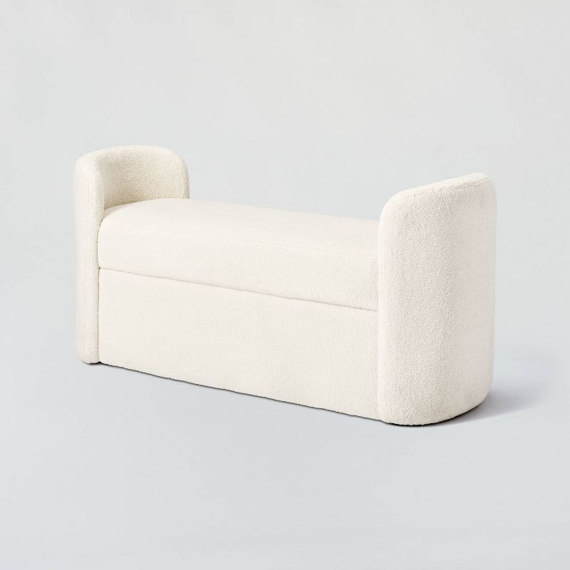 Springdell Rounded Sherpa Bench Cream - Threshold&#8482; designed with Studio McGee | Target