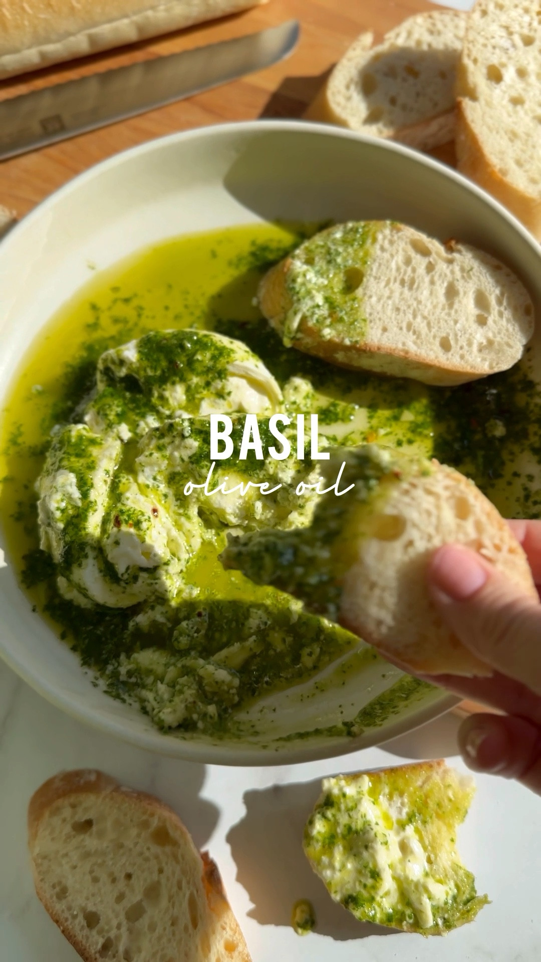 Making basil oil is so simple and the end result is so amazing. Trust me when I guarantee you'll want to drizzle it all over your chicken, fish, tomato salad, or just eat it with some crusty bread!

What you'll need:
1/2 cup packed fresh basil leaves
1/4 cup extra virgin olive oil
1 tablespoon water
1 clove garlic
1/2 teaspoon kosher salt
1/8 teaspoon crushed red pepper flakes

Pulse together in a food processor until emulsified. Enjoy immediately or refrigerate up to 3 days.

More recipes like this are at hollandhouseeatery.com

#LTKVideo #LTKhome