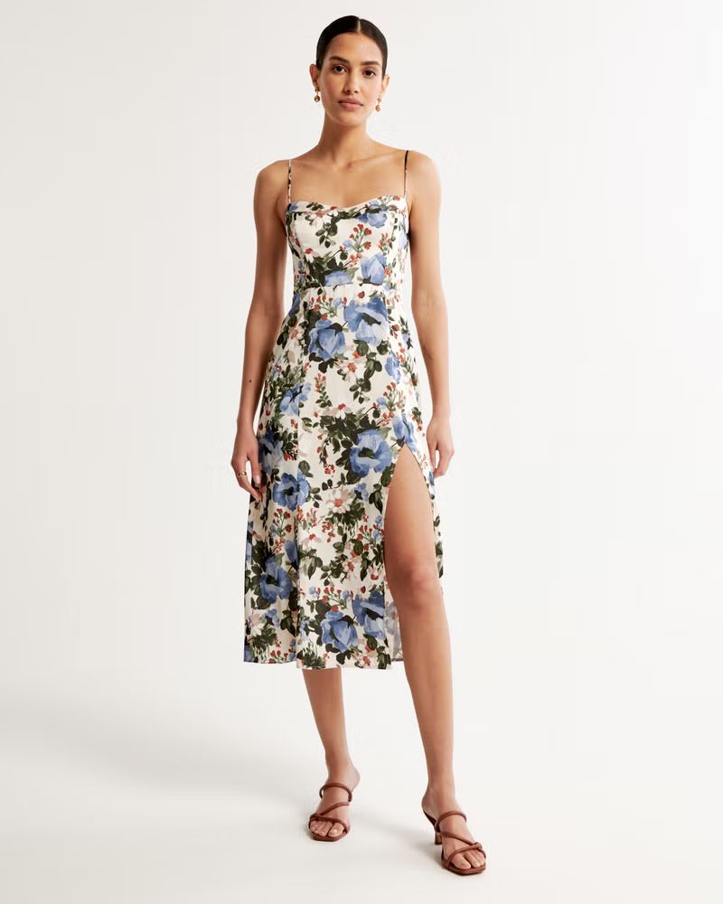 Women's The A&F Camille Midi Dress | Women's 20% Off Select Styles | Abercrombie.com | Abercrombie & Fitch (US)