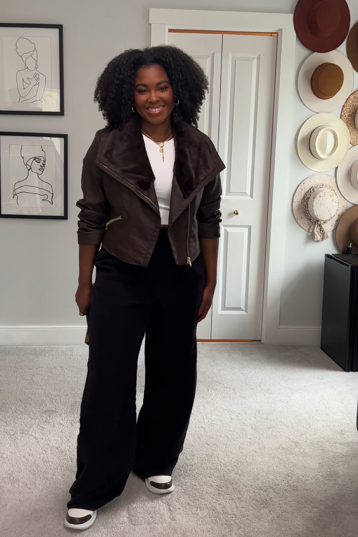 It’s giving casual but chic Thanksgiving outfit and I’m HERE for it. My jacket is actually from Burlington but of course you can’t shop online so linking some other options. The brand is Baccini if that helps. Jewelry is my collection [shoplivinfearless.com] 
Top: Medium
Pants: Medium - Regular 
Sneakers: 40 (love the fit and comfort)


#LTKshoecrush #LTKmidsize #LTKstyletip