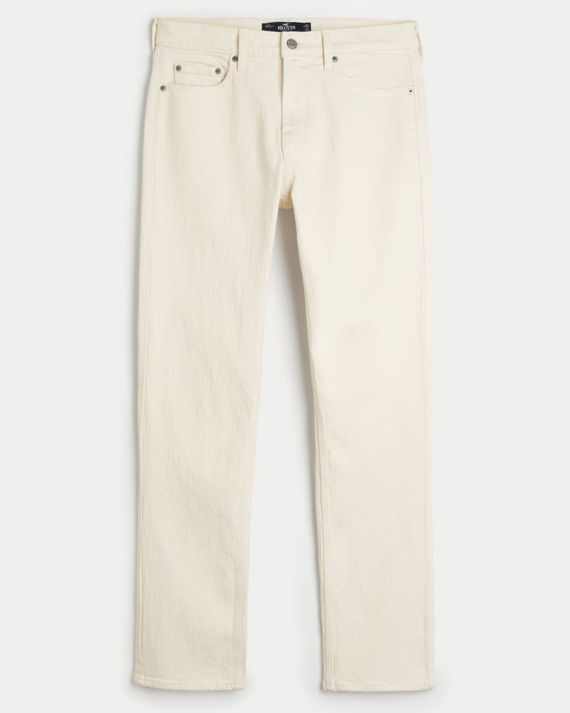 Cream Slim Straight Jeans | Hollister (UK)