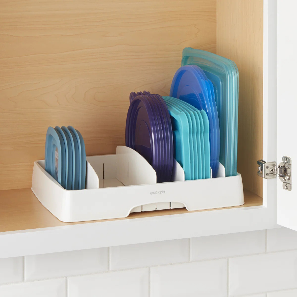 YouCopia\u00ae StoraLid\u00ae Food Container Lid Organizer, Adjustable Plastic Lids Storage, Larg... | Wayfair North America