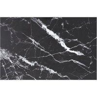 Table Top Black 100x62 cm 8mm Tempered Glass with Marble Design | Debenhams UK