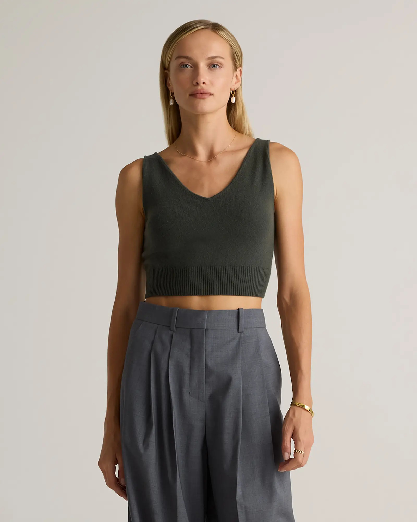 Mongolian Cashmere Cropped Tank | Quince