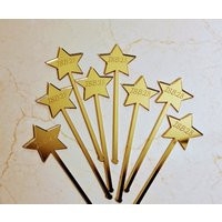 Wedding Drink Stirrers Star Logo Wedding Decoration Gold Star Drink Stirrer Personalized Name | Etsy (US)