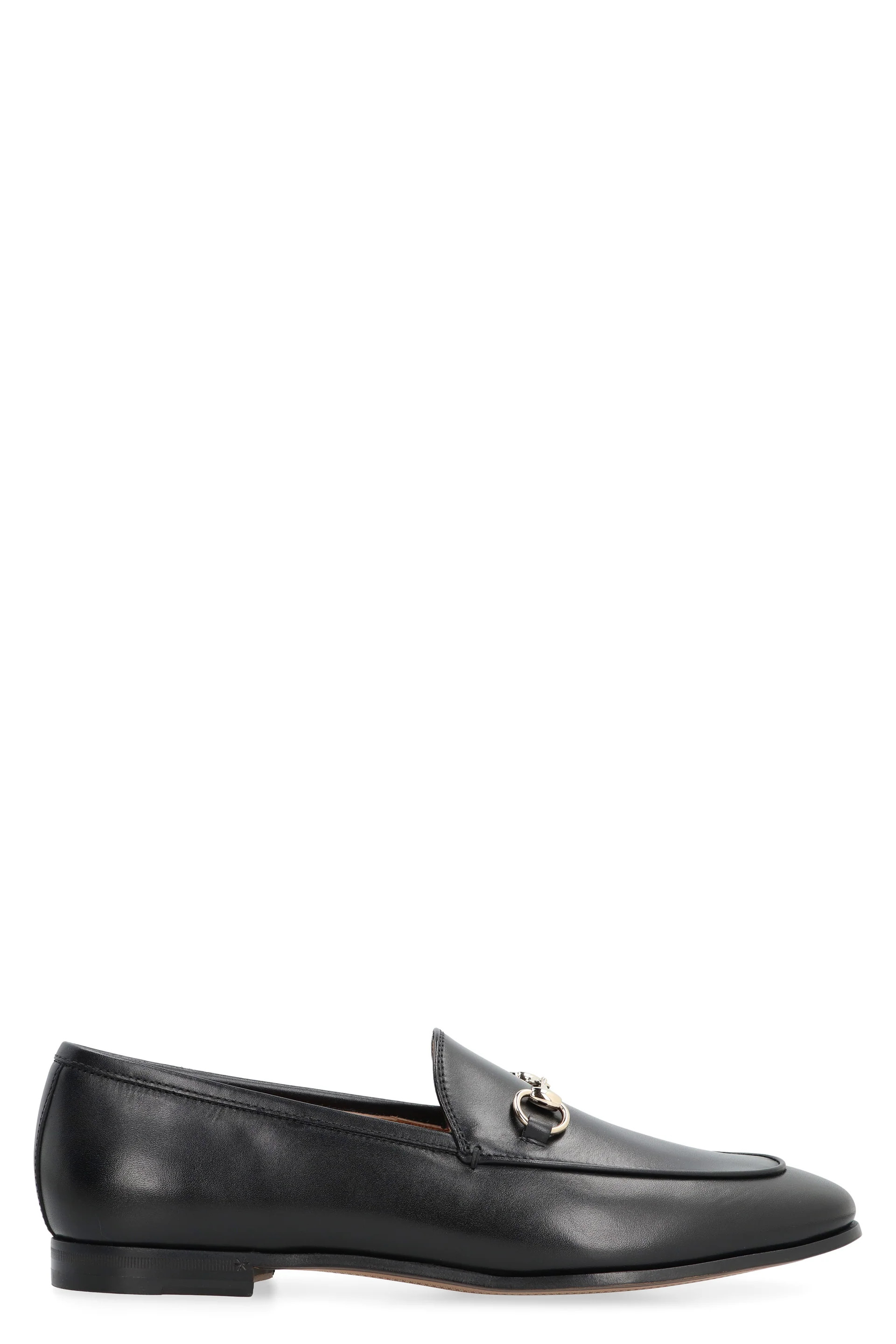 Women's Gucci Jordaan Leather Loafers in Black | Size 38.5 | 786016AADCW Color 1000 | LOZURI