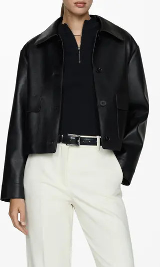 MANGO Sabina Faux Leather Jacket | Nordstrom | Nordstrom