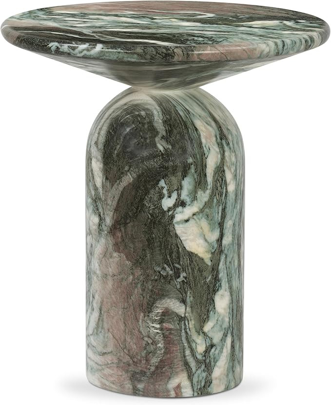 Poly & BARK Wels End Table – Reinforced Resin with Faux Marble Finish – Green – Modern Acce... | Amazon (US)