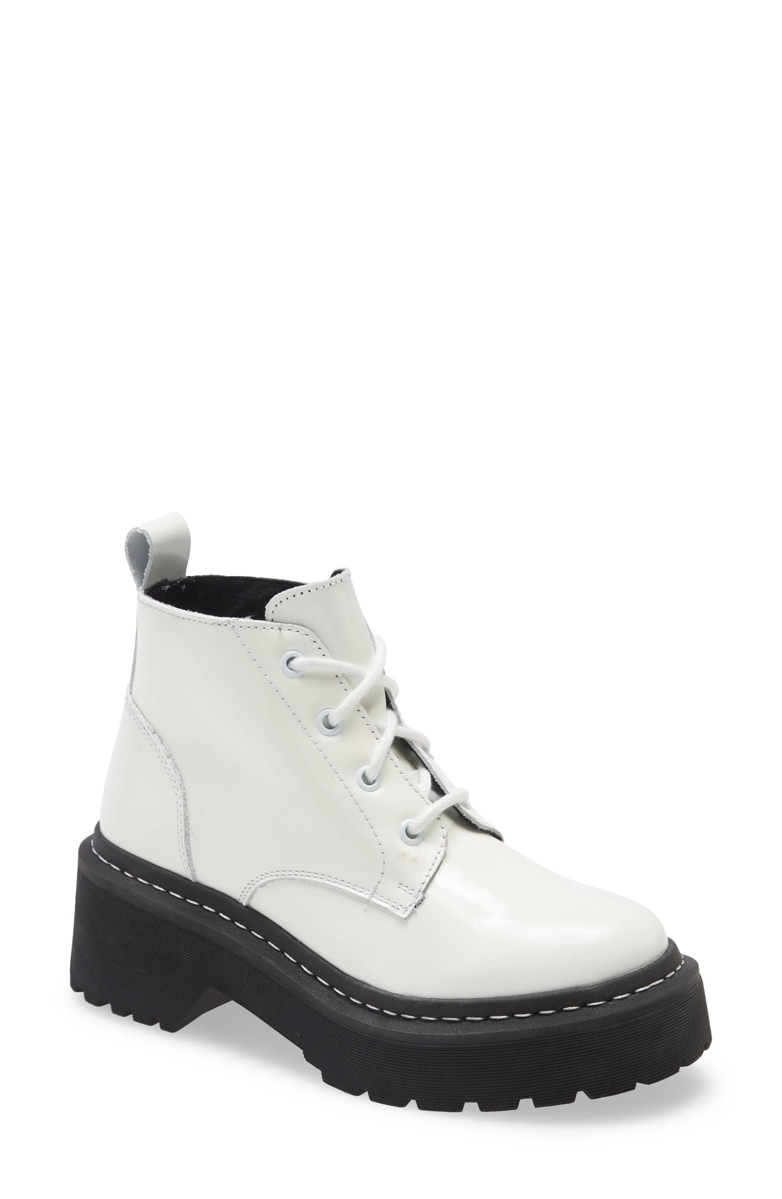 Steve Madden Lillia Combat Boot, Size 5.5 in White at Nordstrom | Nordstrom