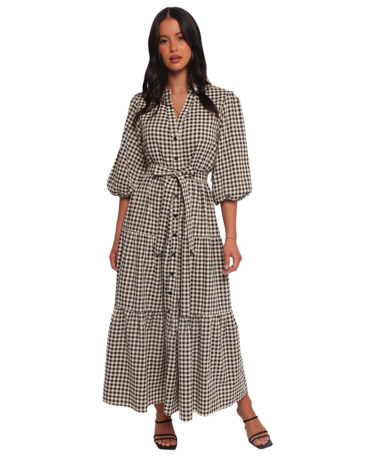 Petal and Pup Women's Dixon Maxi Dress - Black cream gingham | Macy's