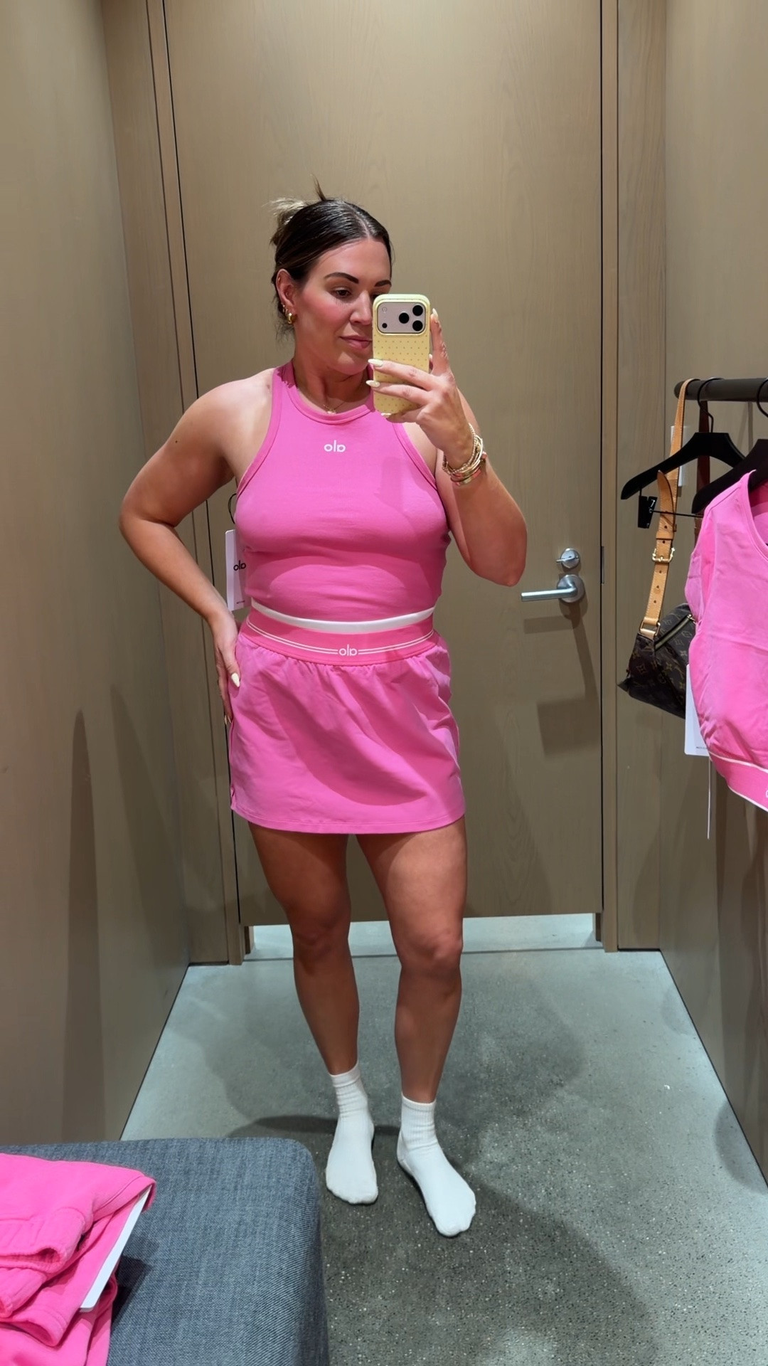 curvy midsize Alo Paradise Pink look! wearing size large in tank top and skort 💕

#LTKMidsize #LTKSeasonal #LTKActive