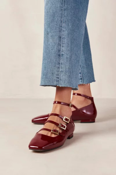 ALOHAS Luke Leather Ballet Flat in Wine Burgundy, Women's at Urban Outfitters | Urban Outfitters (US and RoW)