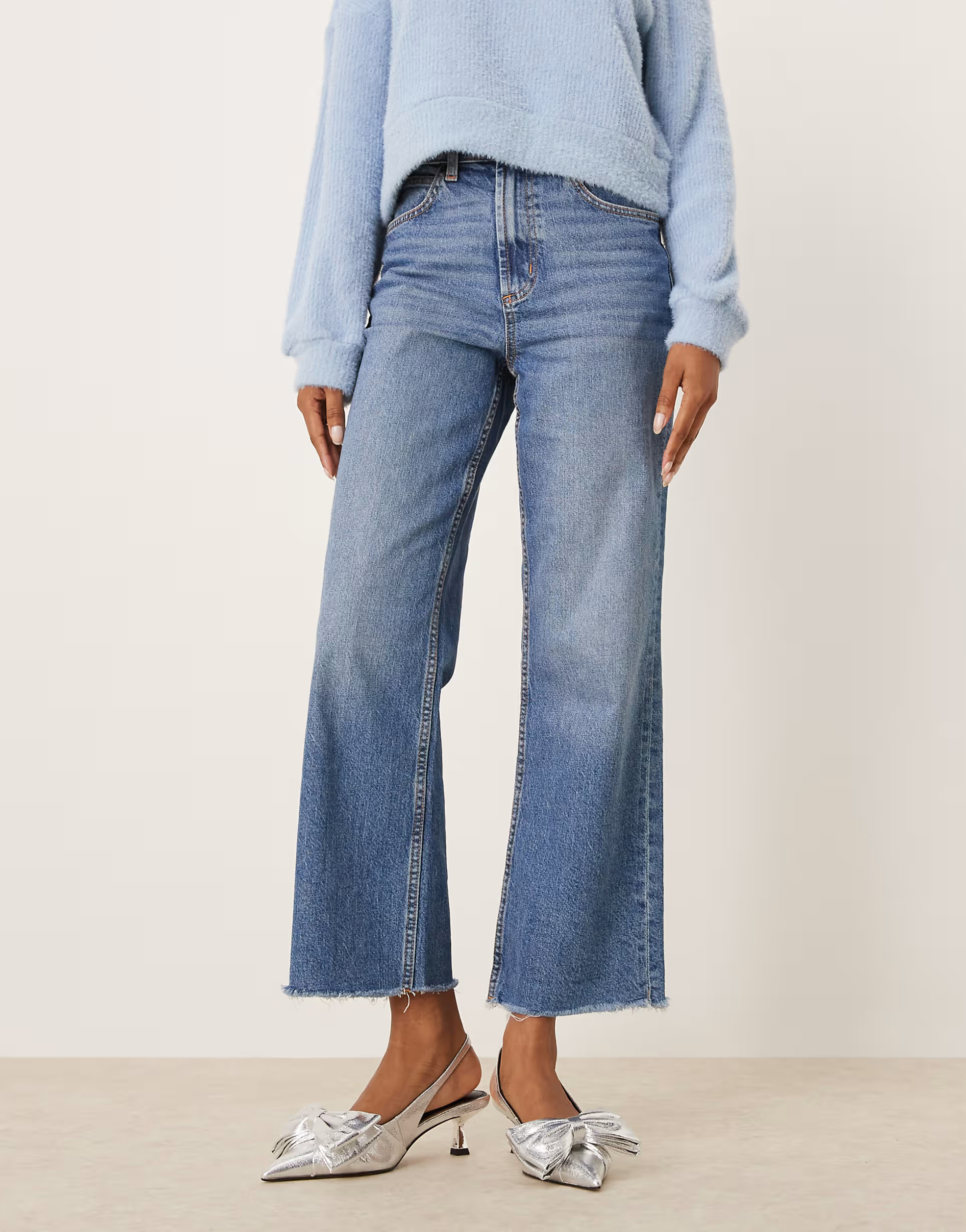 ASOS DESIGN Secret bow slingback kitten heeled shoes in silver | ASOS (Global)