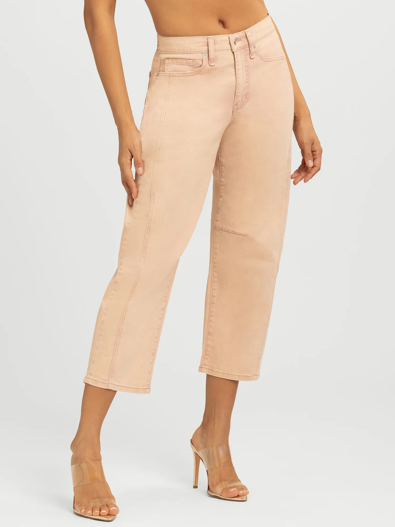 Jessica Simpson Women's and Women's Plus Cherry Cropped Patchwork Barrel Jeans, 26" Inseam, Sizes... | Walmart (US)