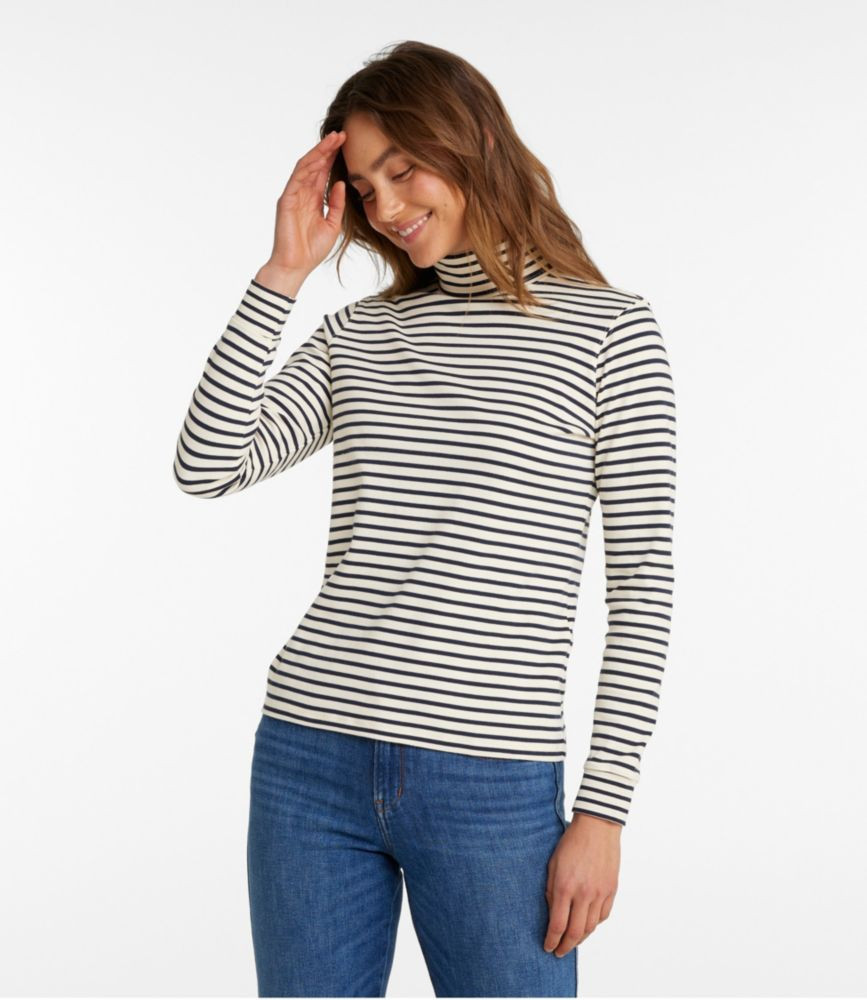Women's L.L.Bean Interlock Turtleneck, Long-Sleeve Stripe | L.L. Bean