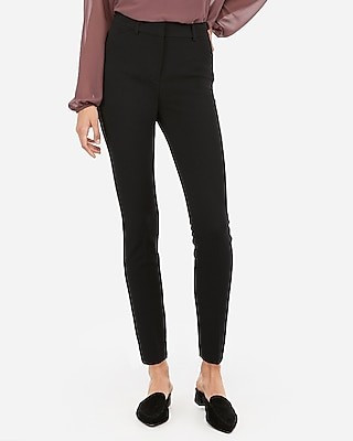 Express Women's Editor Studio Stretch Twill High Waisted Skinny Pant in Black 10 | Express