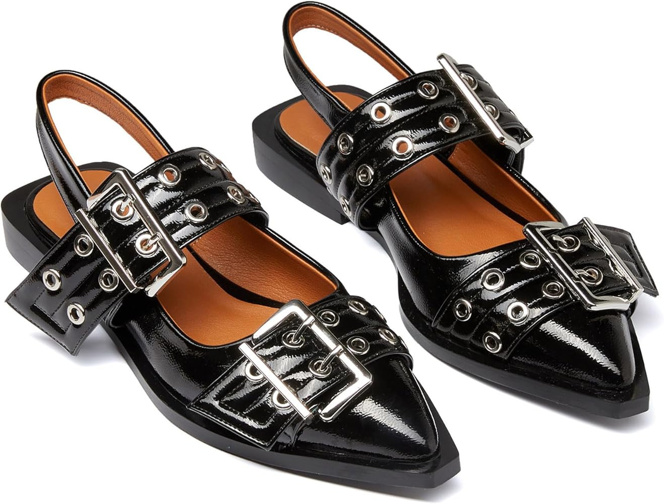 Kitulandy Women Buckle Ballet Flats Slingback Comfortable Pointed Toe Shoes | Amazon (US)