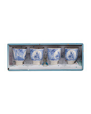Set Of 4 Peter Rabbit Toile Lapin Egg Cups In A Gift Box | TJ Maxx