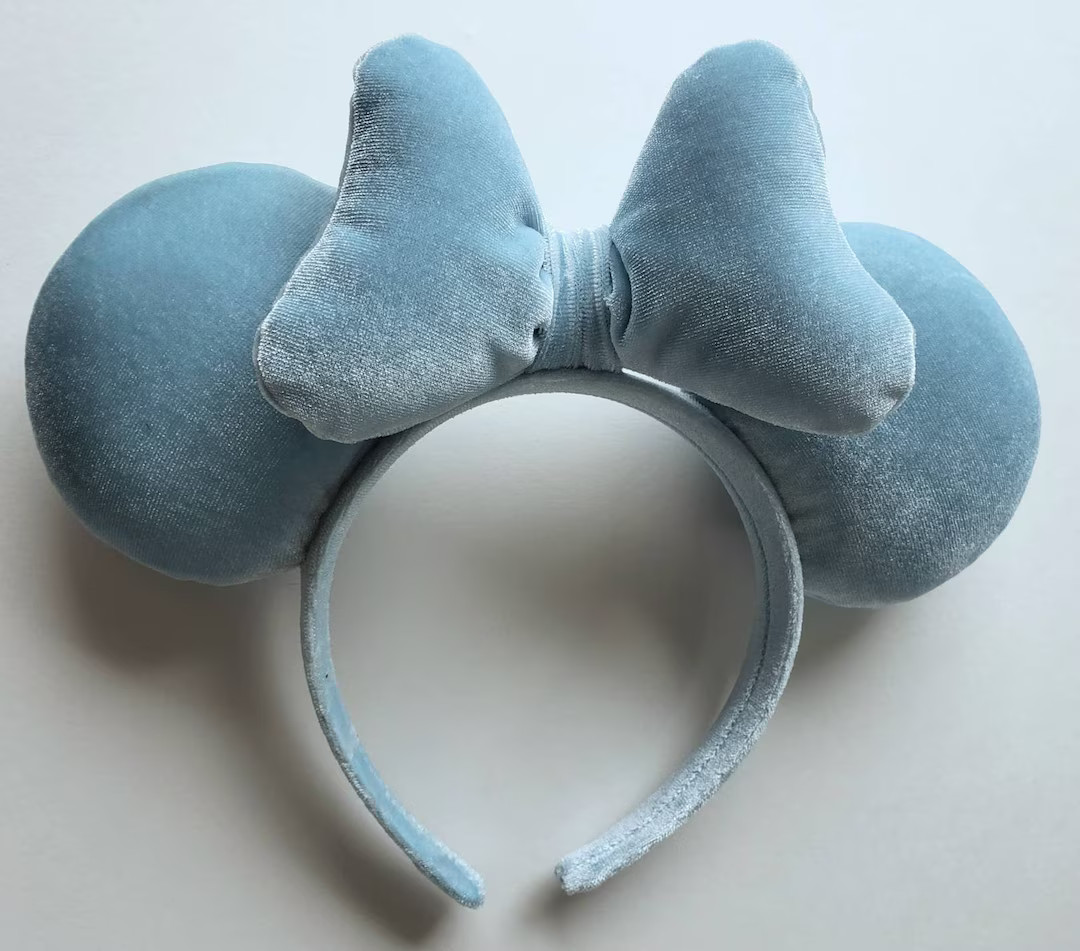 Soft Light Blue Velvet Mouse Ears - Etsy | Etsy (US)