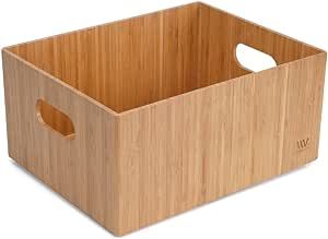 MobileVision Bamboo Storage Box, 14”x11”x 6.5”, Durable Bin w/Handles, Stackable - For Toys... | Amazon (US)