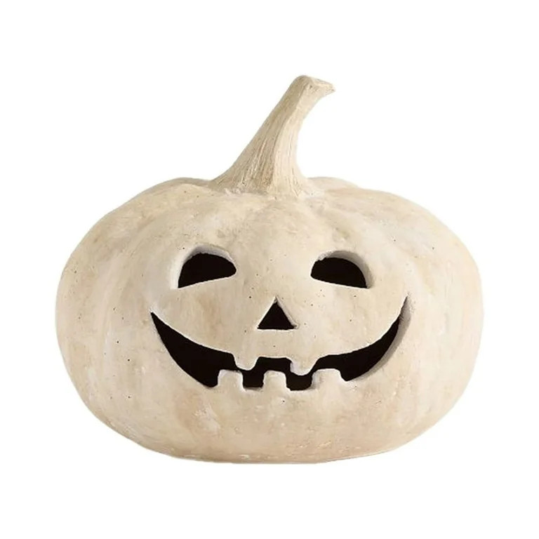 HBASD Halloween Pumpkin Light Halloween Decor, Beige Resin Spooky Pumpkin Lantern, Battery Operat... | Walmart (US)