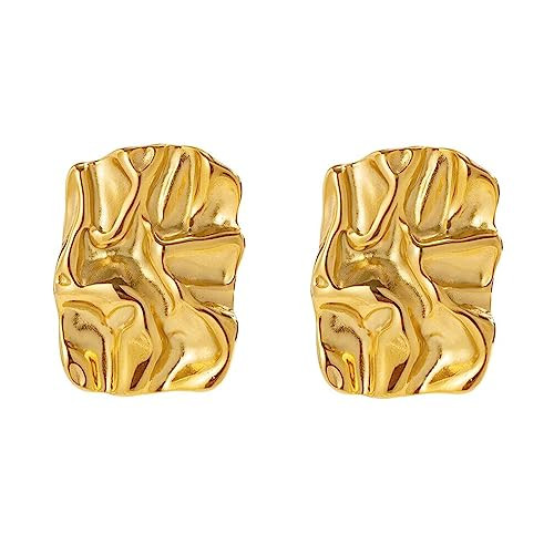 Chunky Gold Rectangle Stud Earrings for Women, Dainty Thick Stud Earrings, Minimalist Geometric E... | Amazon (US)