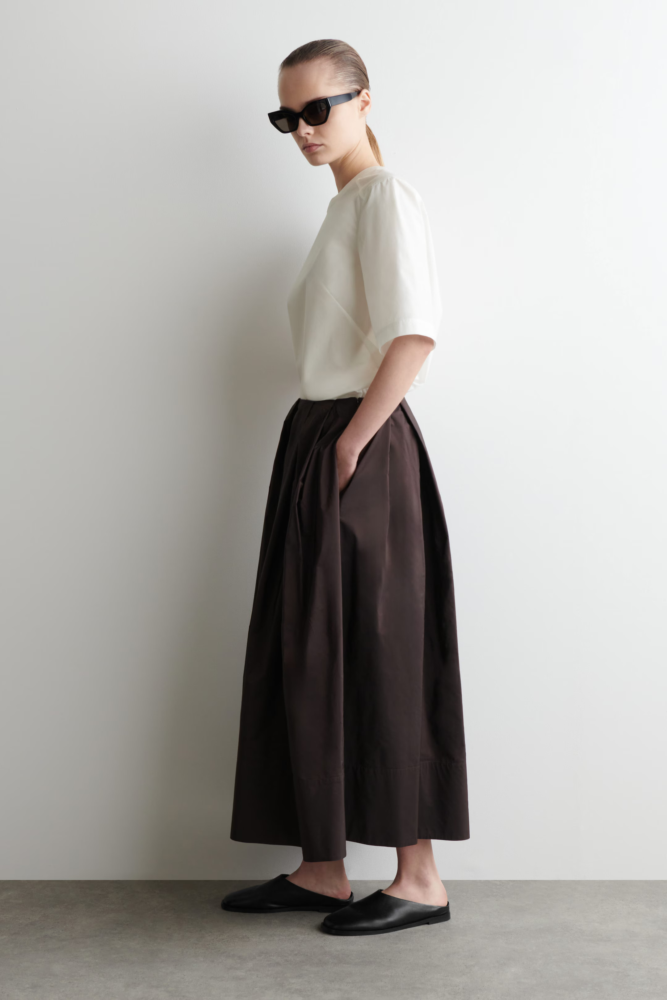 WOVEN COTTON TOP - WHITE | COS UK