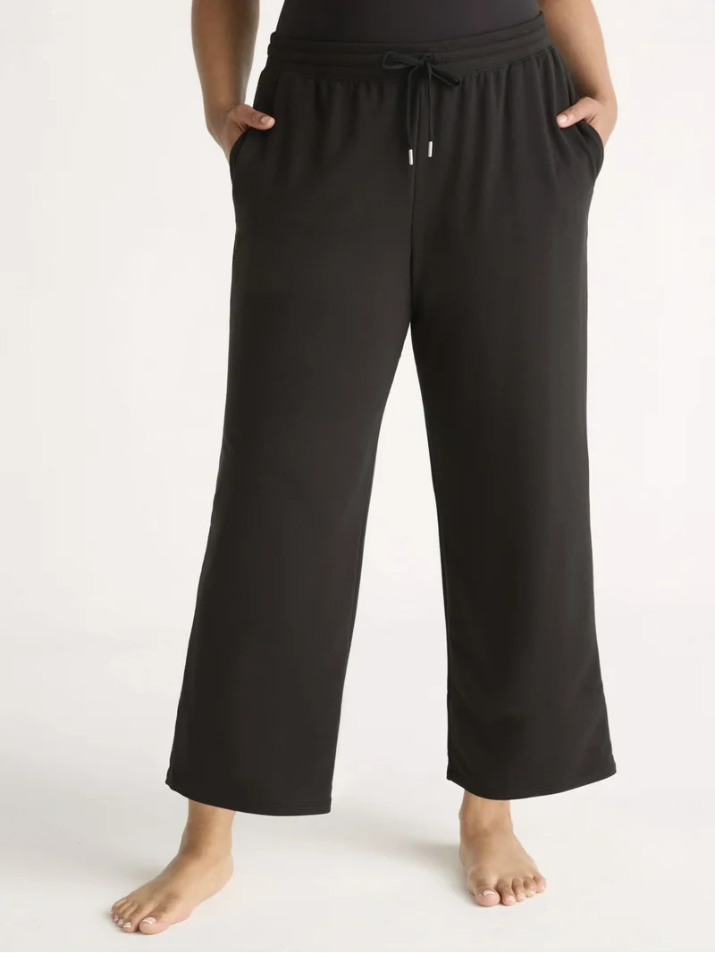 Joyspun Women's French Terry Capri Sleep Pants, 25'' Inseam, Sizes XS-3X | Walmart (US)
