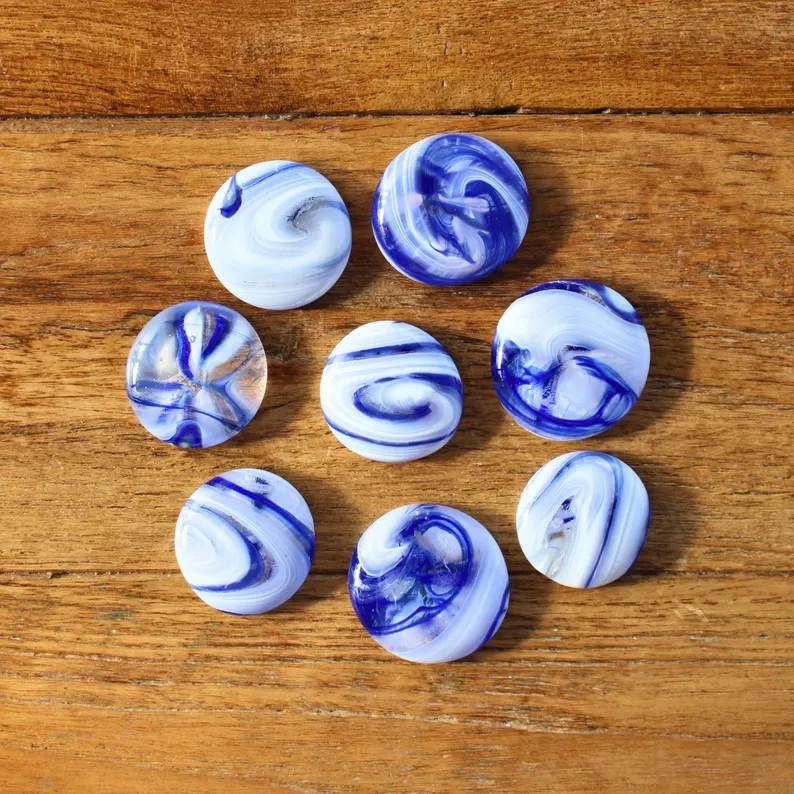 Nubbins in Blue Swirl | Fused Glass Cabochons | Large Glass Puddles for Jewelry, Mosaic, Fusing, ... | Etsy (Global)