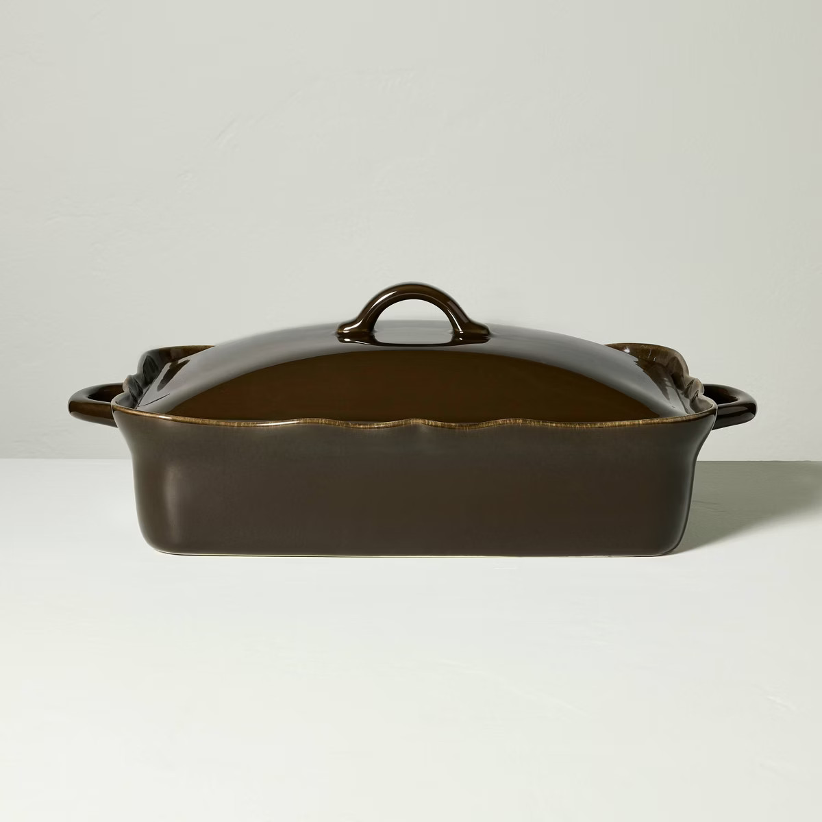 Ceramic Wavy Edge Baking Dish Brown - Hearth & Hand™ with Magnolia | Target